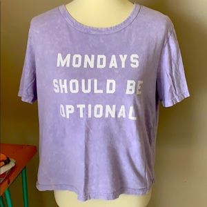 MONDAYS SHOULD BE OPTIONAL‎ Purple Tee Size Large